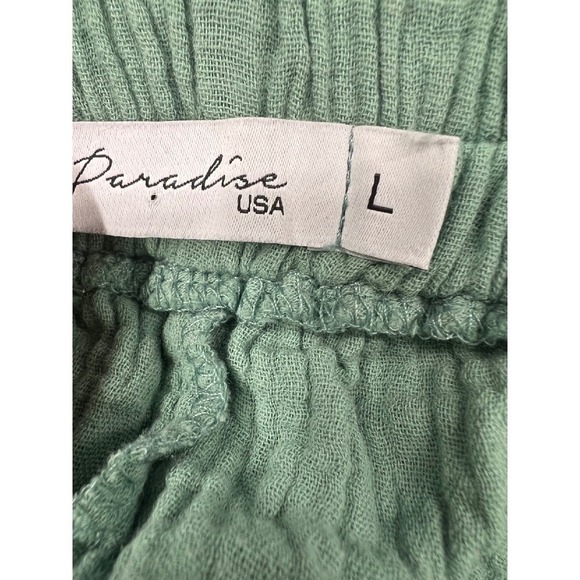 Green Romper Ruffle Trim Sleeveless Casual Summer Outfit Size woman's Large - Picture 4 of 5